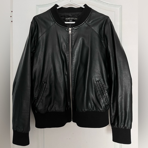 Forever 21+ Faux Leather Bomber Jacket. 2x Women’s coat - Picture 1 of 2